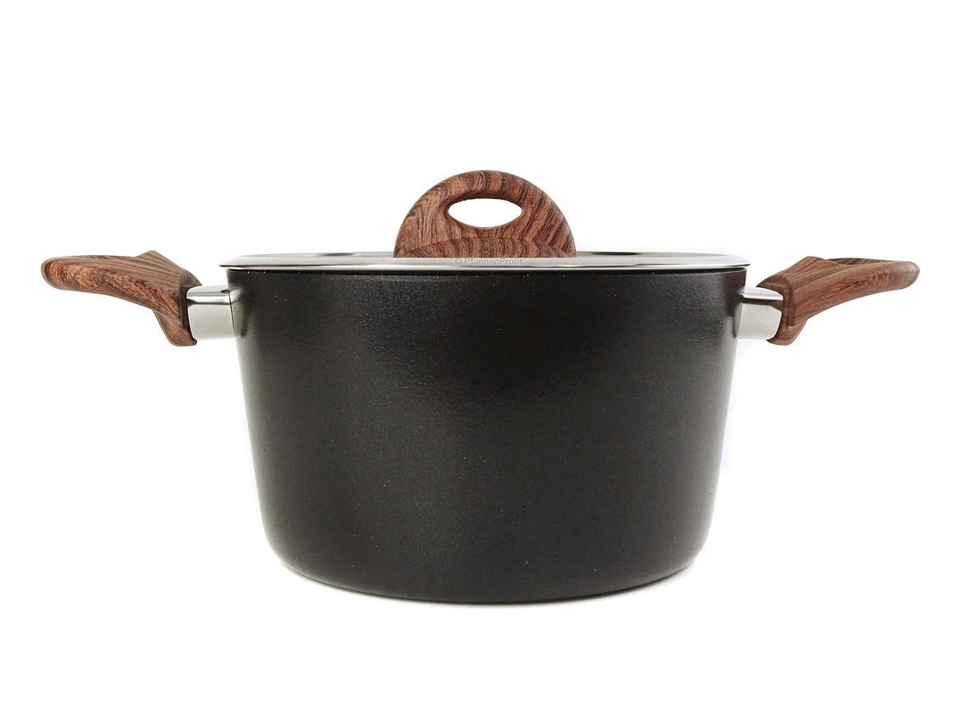 CELAR pot CLASSY WOOD 20 cm ceramic coated with lid