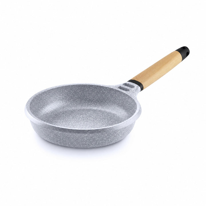 CASTEY Alu Guss Bratpfanne STONE CERAMIC 20 cm PFAS-frei abnehmbarer Holzgriff Induktion