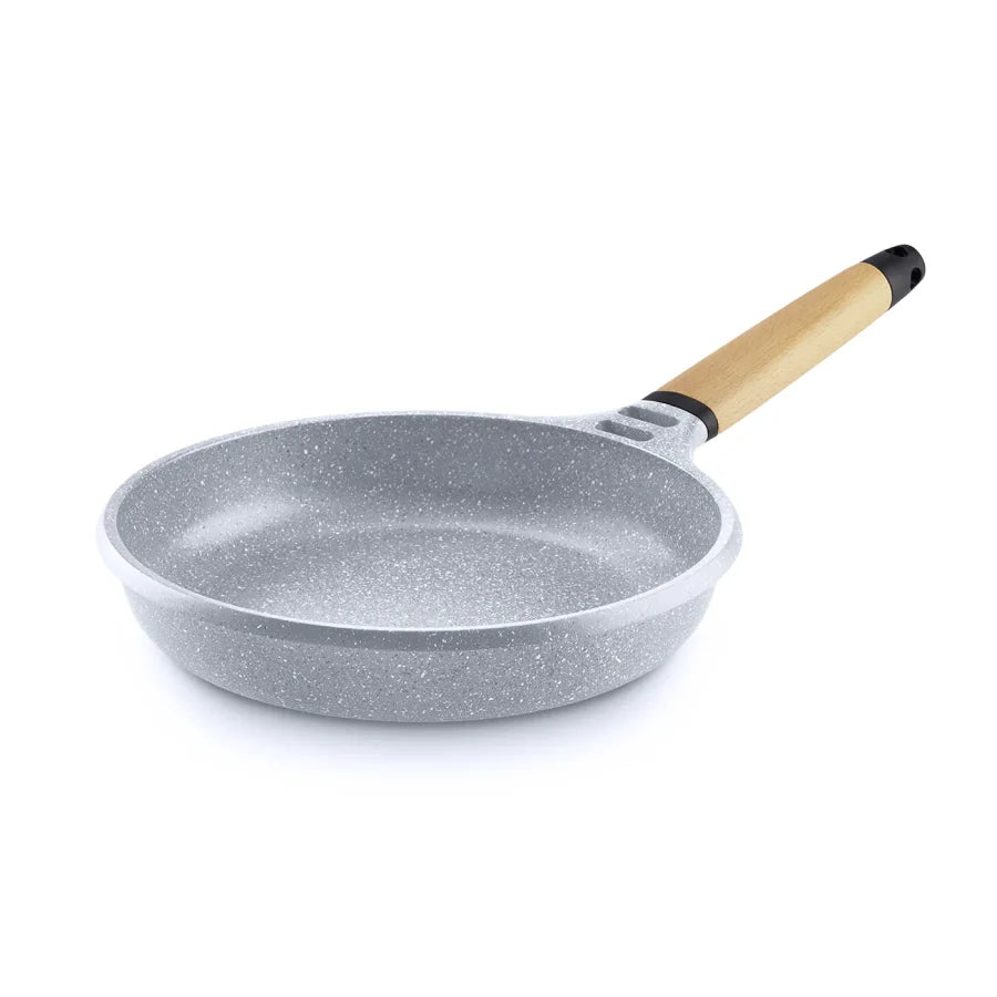 CASTEY Alu Guss Bratpfanne STONE CERAMIC 24 cm PFAS-frei abnehmbarer Holzgriff Induktion