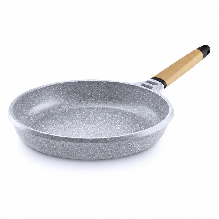 CASTEY Alu Guss Bratpfanne STONE CERAMIC 28 cm PFAS-frei abnehmbarer Holzgriff Induktion