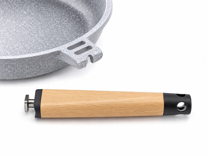 CASTEY Alu Guss Mini-Bratpfanne STONE CERAMIC 16 cm PFAS-frei abnehmbarer Holzgriff Induktion
