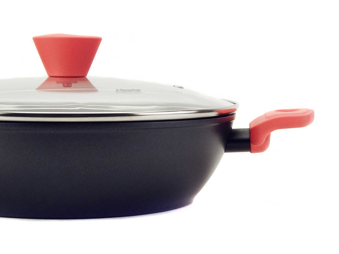 CASTEY shallow casserole CORAL 28 cm deep frypan with lid