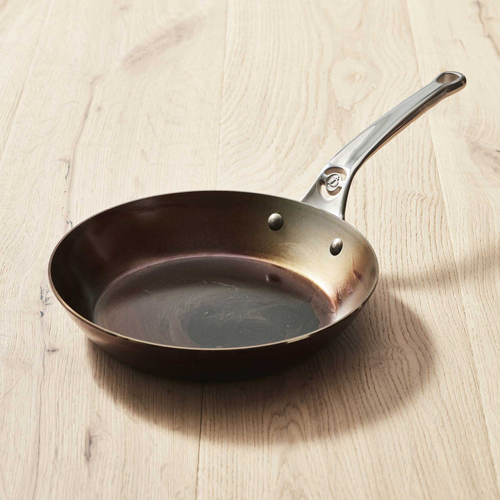 DE BUYER padella di ferro a prova di forno MINERAL B PRO 24 cm acciaio al carbonio con manico in acciaio inox