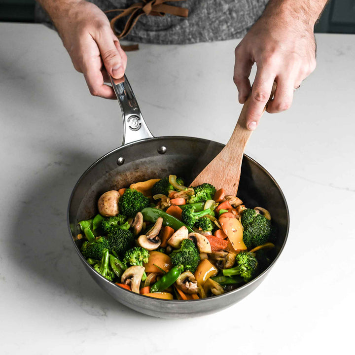DE BUYER country pan MINERAL B PRO 24 cm carbon steel sauté pan high rim ovenproof 
