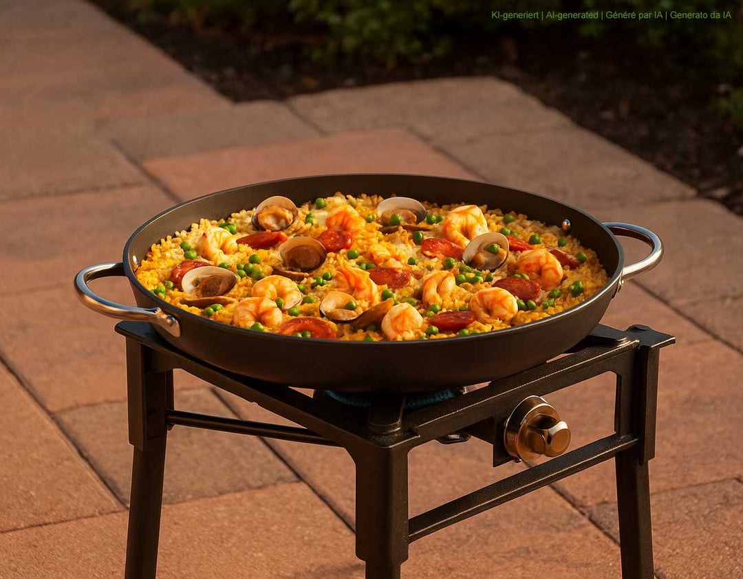 RISOLI large cast aluminum pan 36 cm with glass lid ovenproof