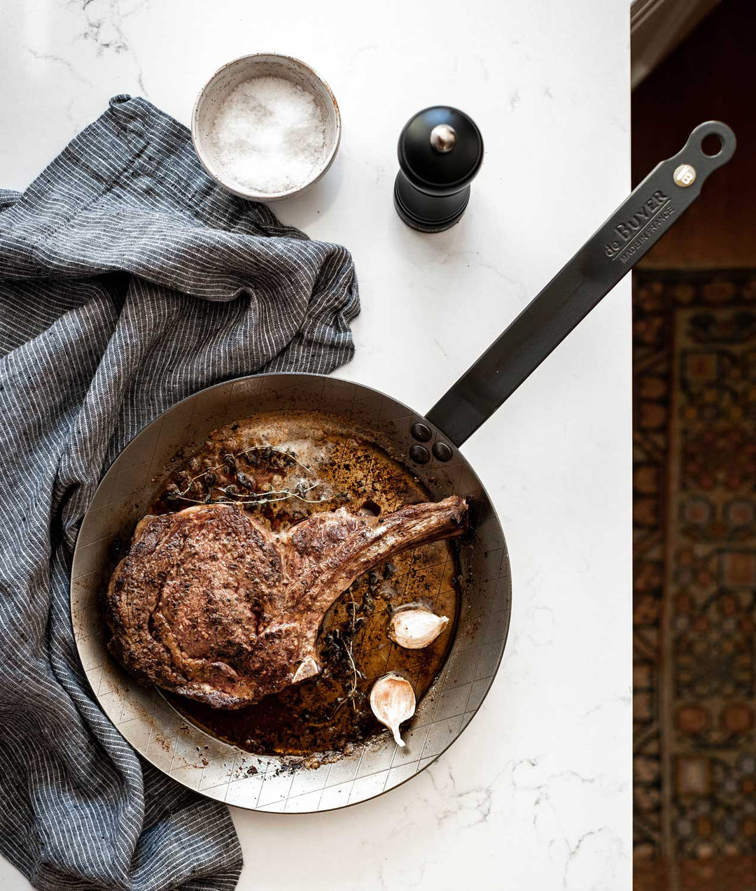 Poêle à steak 28 cm Poêle en fer debuyer Acier au carbone –