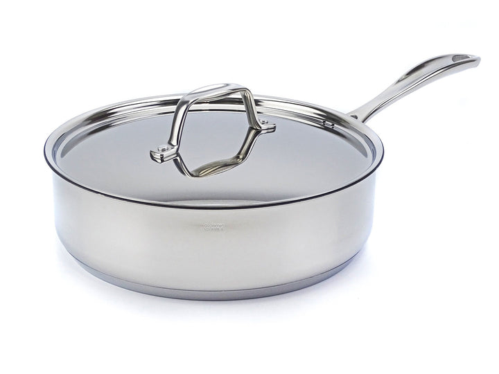 BEKA Schmorpfanne CHEF 24 cm mit Deckel Edelstahl Pfanne hoch unbeschichtet Induktion