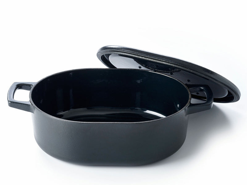 BEKA Gusseisen Topf NORI oval 31 cm Emaille Bräter mit Deckel 5,5 L