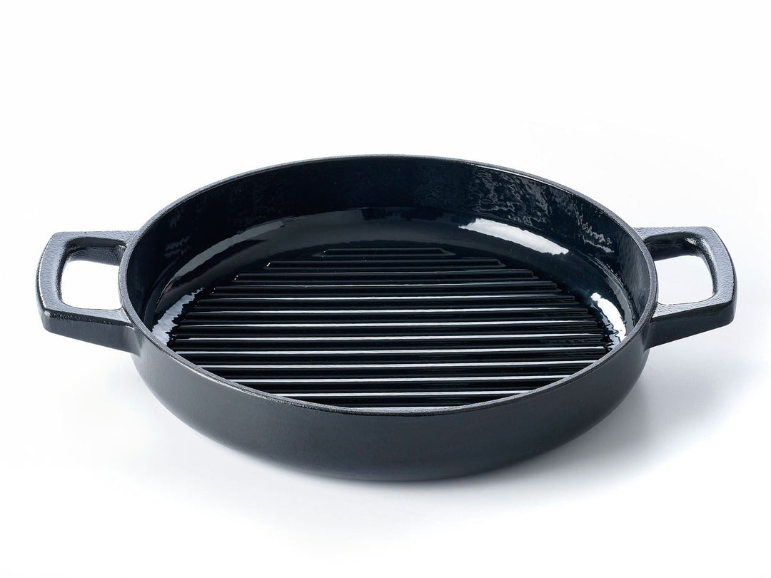 grillpan griddle cast iron enamel black –
