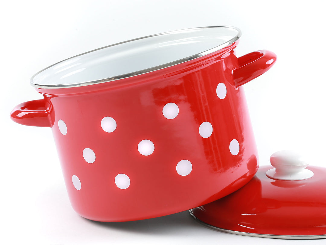 BELIS steel enamel stockpot DOTS 24 cm 8 liters