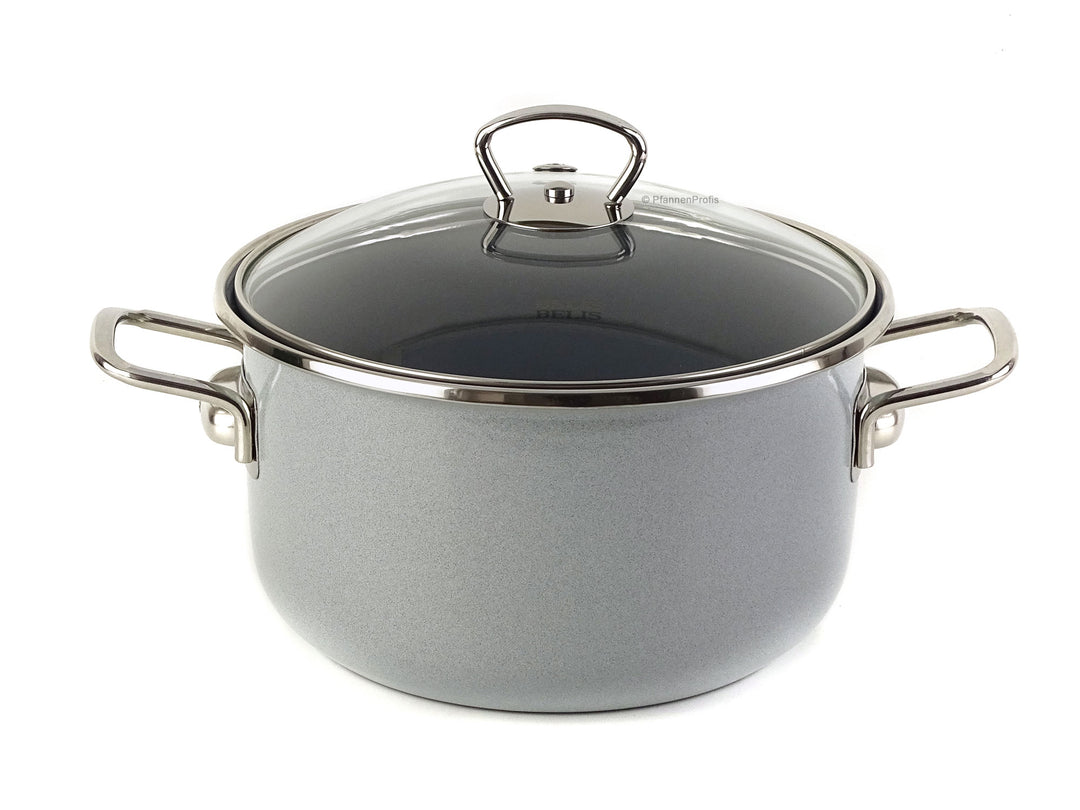 BELIS steel-enamel casserole PREMIUM 20 cm GREY