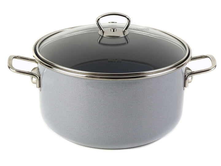 BELIS steel-enamel casserole PREMIUM 24 cm GREY