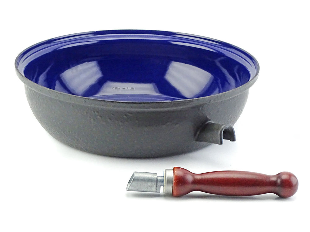 BELIS Stahl-Emaille Pfanne STABIL EXTRA 28 cm abnehmbarer Griff