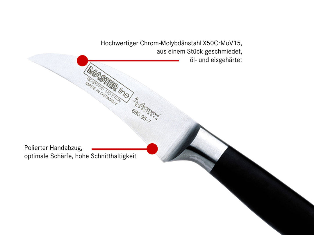 BURGVOGEL Solingen Tourniermesser MASTER LINE 7 cm geschmiedet Gravurplatte