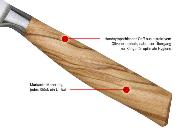 BURGVOGEL Solingen Küchenmesser OLIVA LINE 9 cm geschmiedet Holzgriff