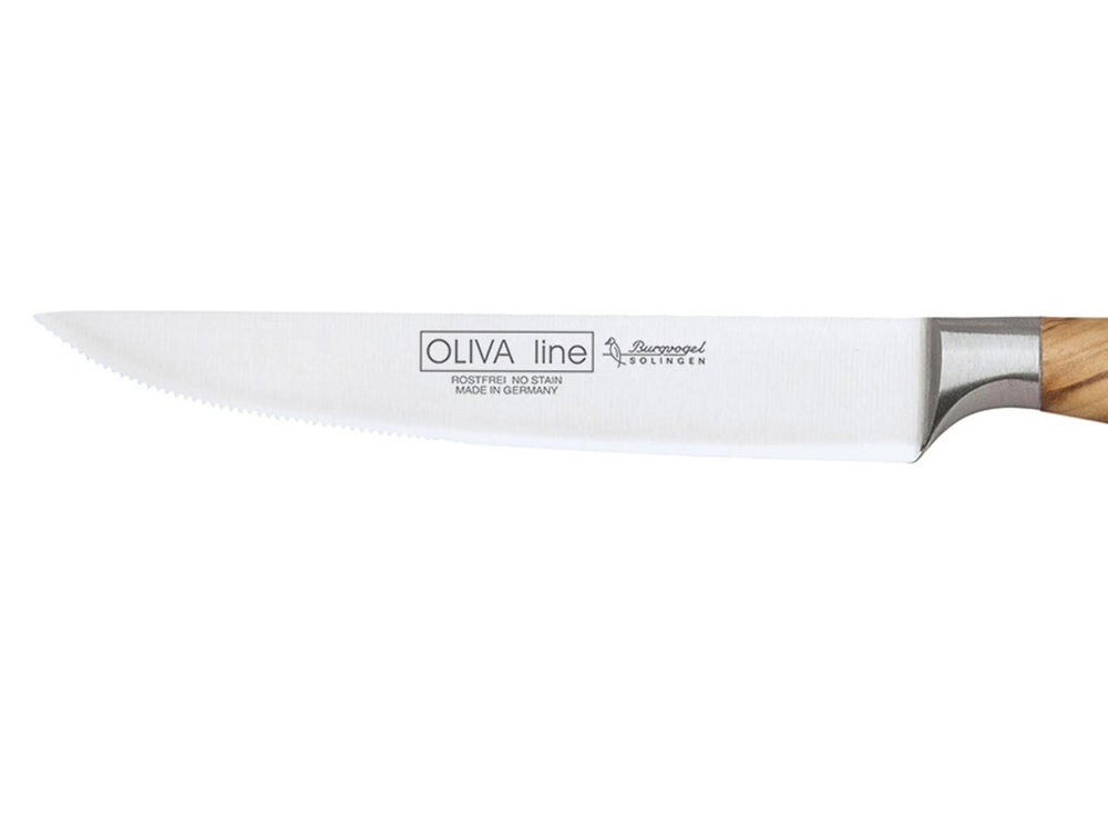BURGVOGEL Solingen Steakmesser OLIVA LINE geschmiedet
