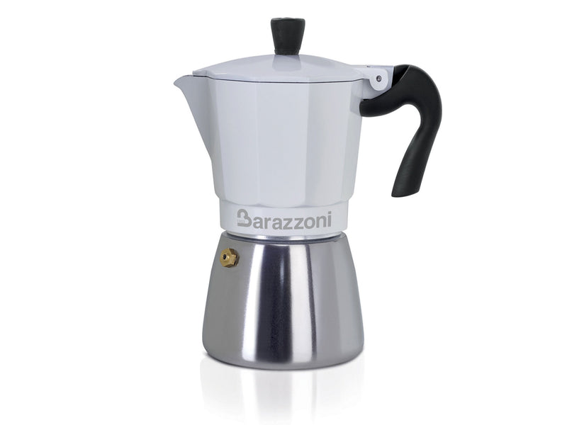 BARAZZONI Moka pot BIANCA IBRIDA coffee maker 6 cups induction Caffettiera