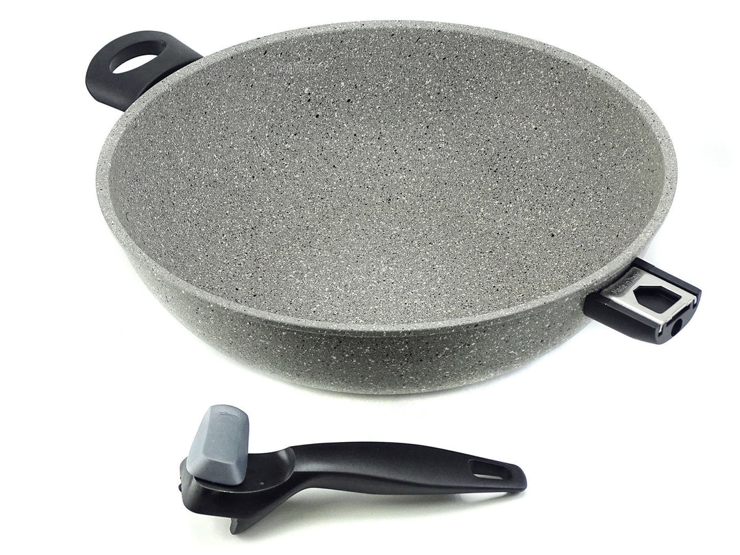 Poêle wok antiadhésive 32 cm poignée amovible induction