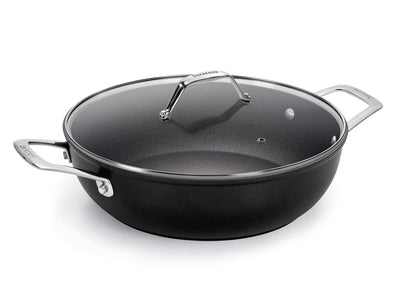 BARAZZONI Antihaft Schmorkasserolle BLACK TITAN PRO 32 cm mit Glasdeckel