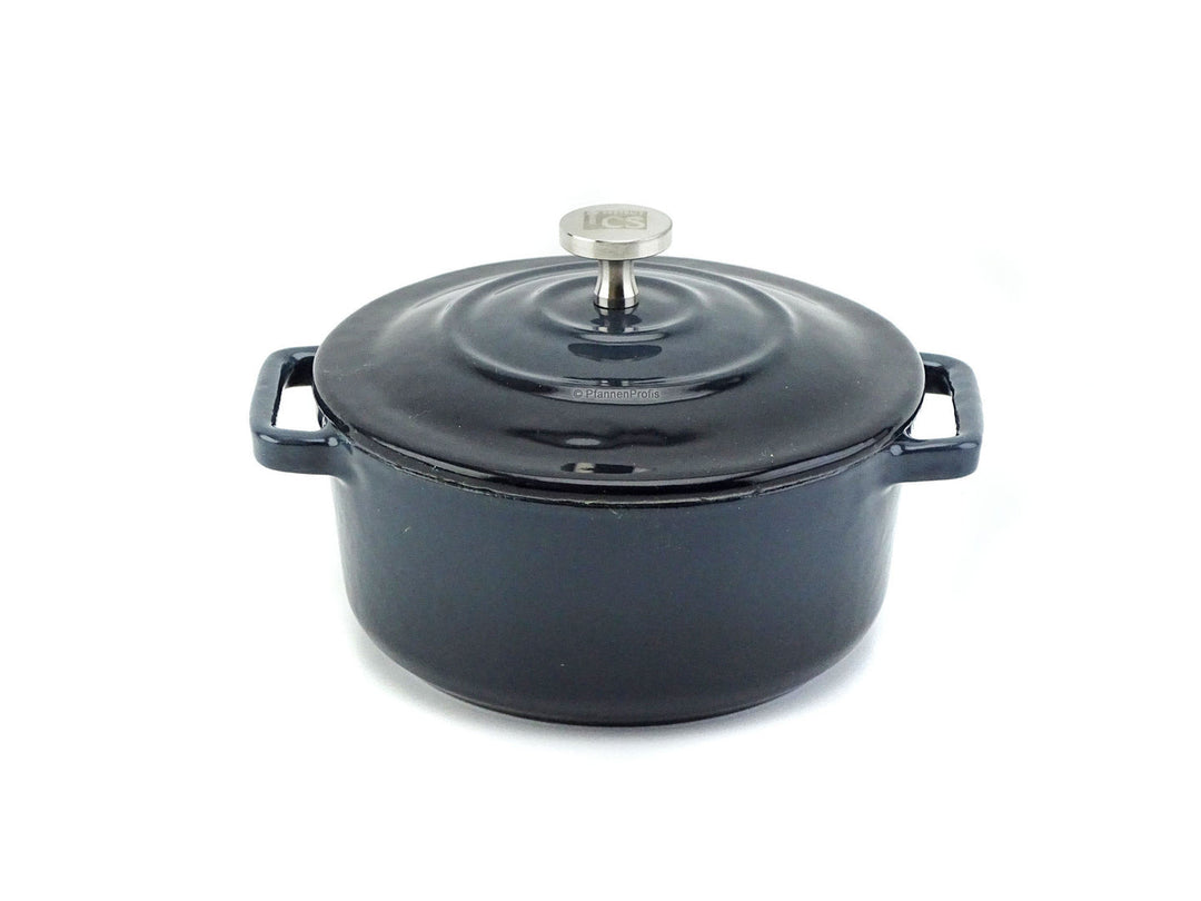 Mini-Topf Gusseisen 10 cm Cocotte schwarz klein –