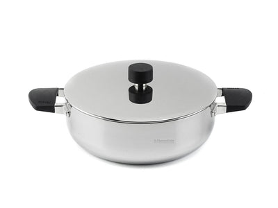 CASTEY 3-ply Edelstahl Schmorkasserolle BALTIC 24 cm unbeschichtet mit Deckel
