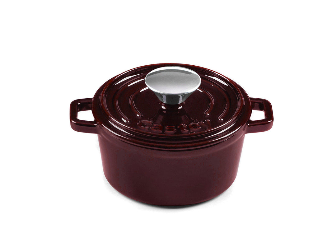 small cast iron cocotte pot 14 cm purple Dutch Oven