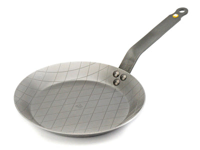 DE BUYER Steakpfanne MINERAL B ELEMENT 24 cm Eisenpfanne mit Rautenprägung
