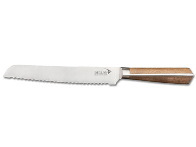 DÉGLON Brotmesser HIGH WOODS 20 cm mit Holzgriff Weiß-Eiche + Walnuss