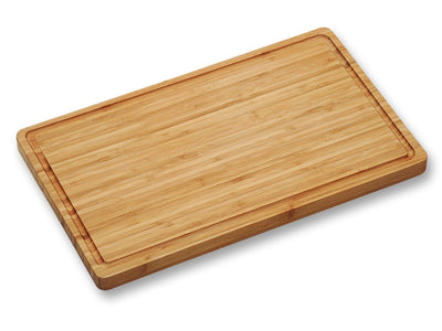 KESPER Bambus Schneidebrett 45 x 26,5 x 3 cm mit Saftrille und rutschfesten Füßen