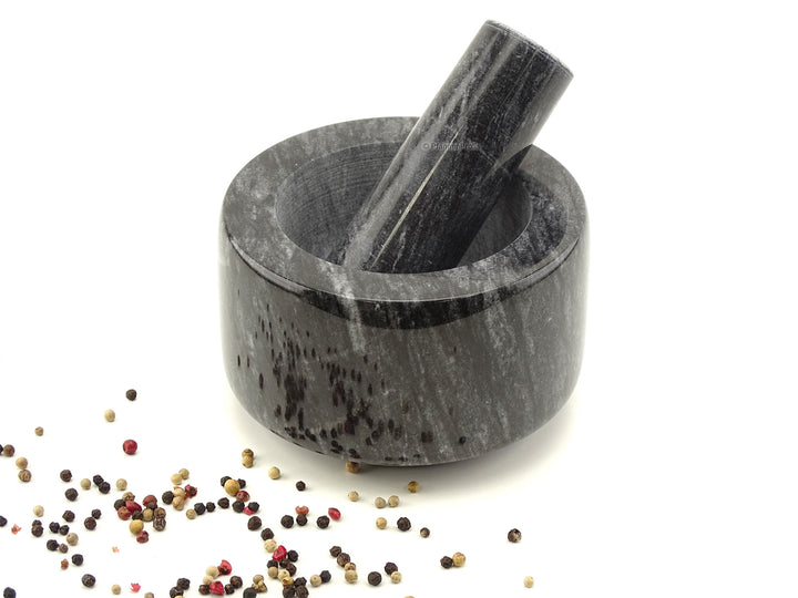 KESPER mortar 13 cm in gray marble, polished, with pestle