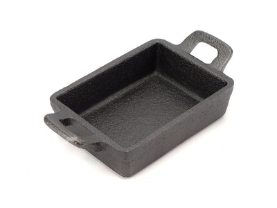 RONNEBY BRUK Gusseisen Mini Serviergeschirr RONDO 11x8 cm ECKIG schon eingebrannt