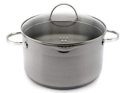 SSW Abgieß-Topf COMFORT 24 cm 6,1 L mit Abgieß-Deckel Kochtopf Edelstahl INDUKTION