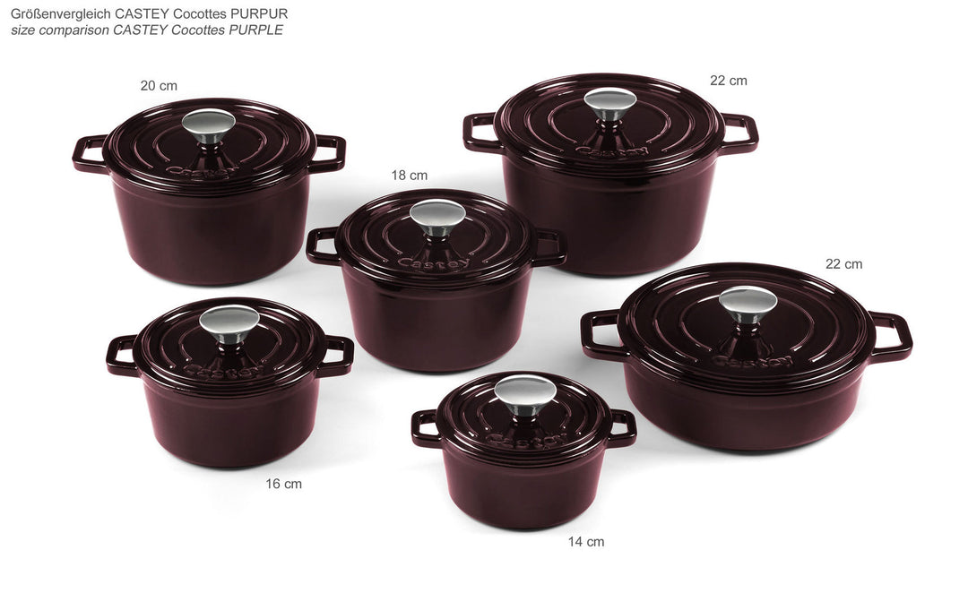 – small pot iron purple cocotte Oven Dutch cm cast 14