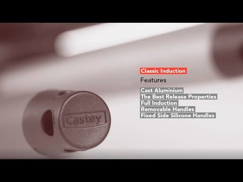 CASTEY Padella in alluminio fuso CLASSIC 24 cm manico in legno rimovibile induzione
